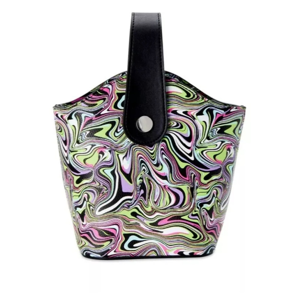 Multicolored Crossbody Drawstring Closure Bucket … - image 2